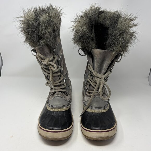 Sorel Joan of Arctic tall boots grey 11 women suede waterproof faux fur - Picture 2 of 14